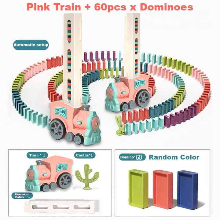 Kids Domino Train Domino Blocks Set Building And Stacking Toy Blocks Domino Set For 3 Year + Toys Boys Girls Creative Gifts For Kids - Little Kooma