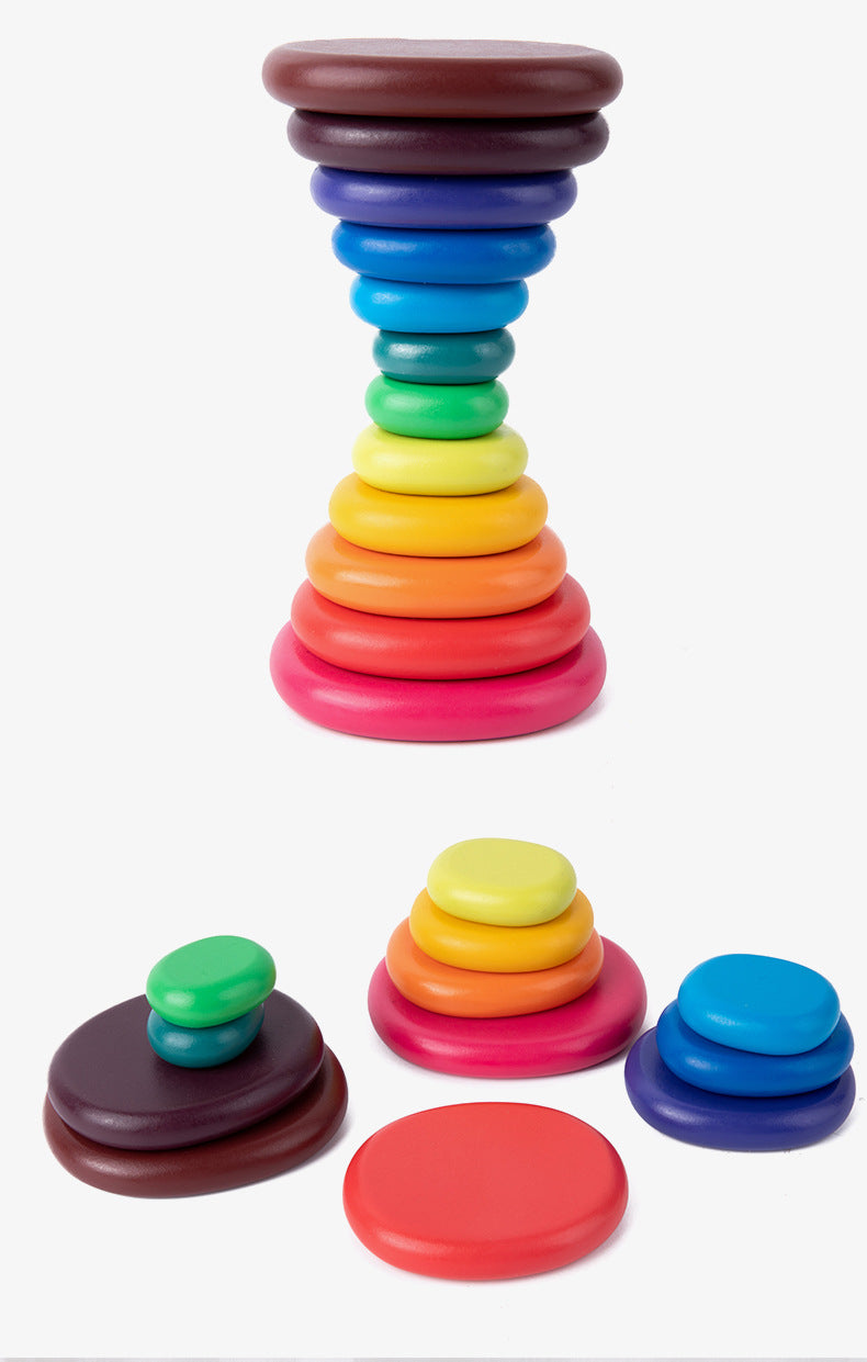 Wooden Stacking Pebble Stones Clearance Sale 2 Years +