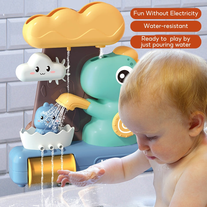 Baby Toddler Kids Wall Bathtub Mounted Dinosaur Bath Toy Set w Suction Cups 3 Years + - Little Kooma