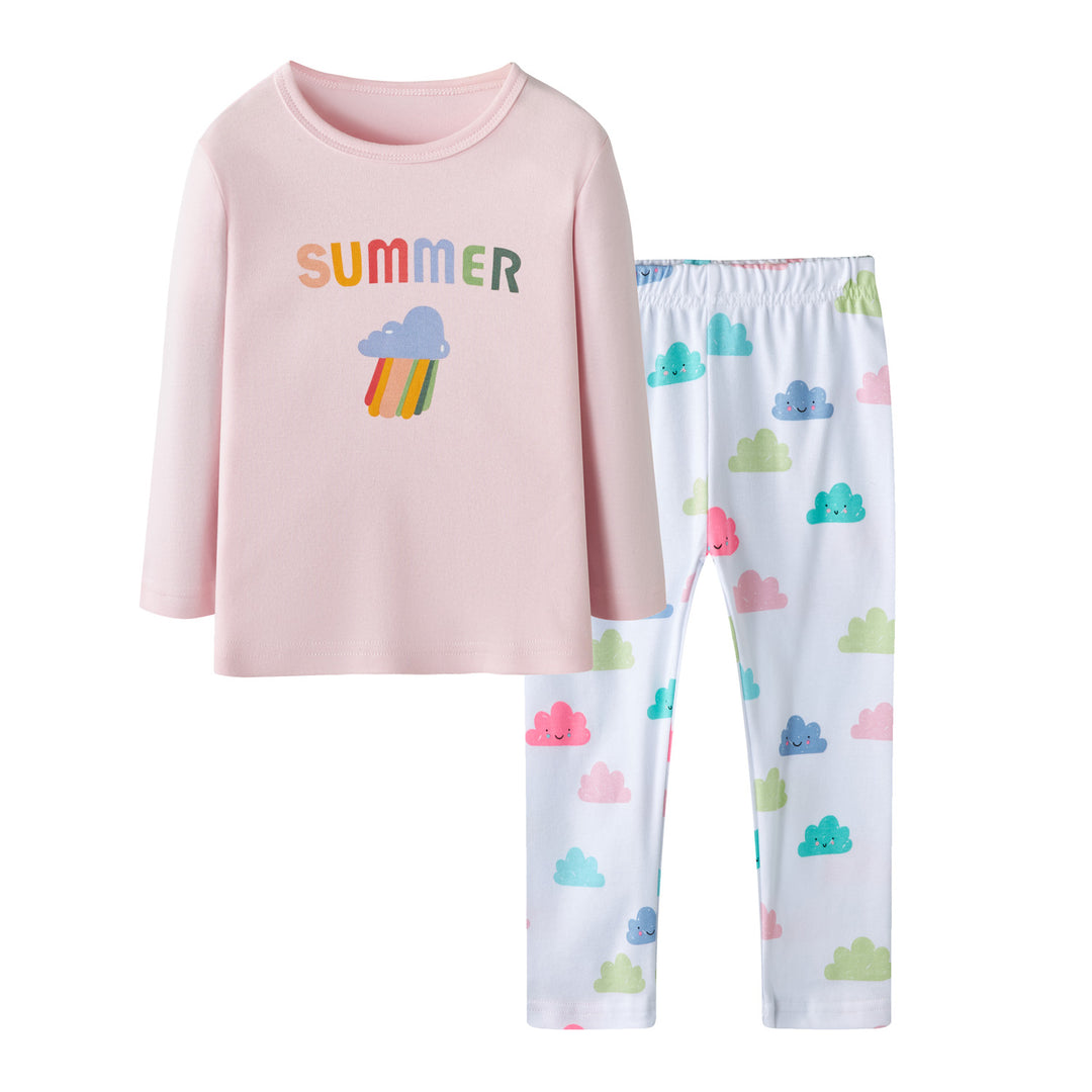 Baby Kids Pajamas Colorful Summer Top n Pants Set - Little Kooma