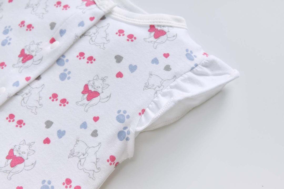 Baby Girl Pink Bowtie Cat Romper