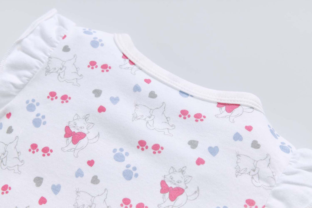 Baby Girl Pink Bowtie Cat Romper