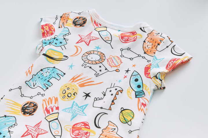 Baby Boy Space Rocket Lion Romper