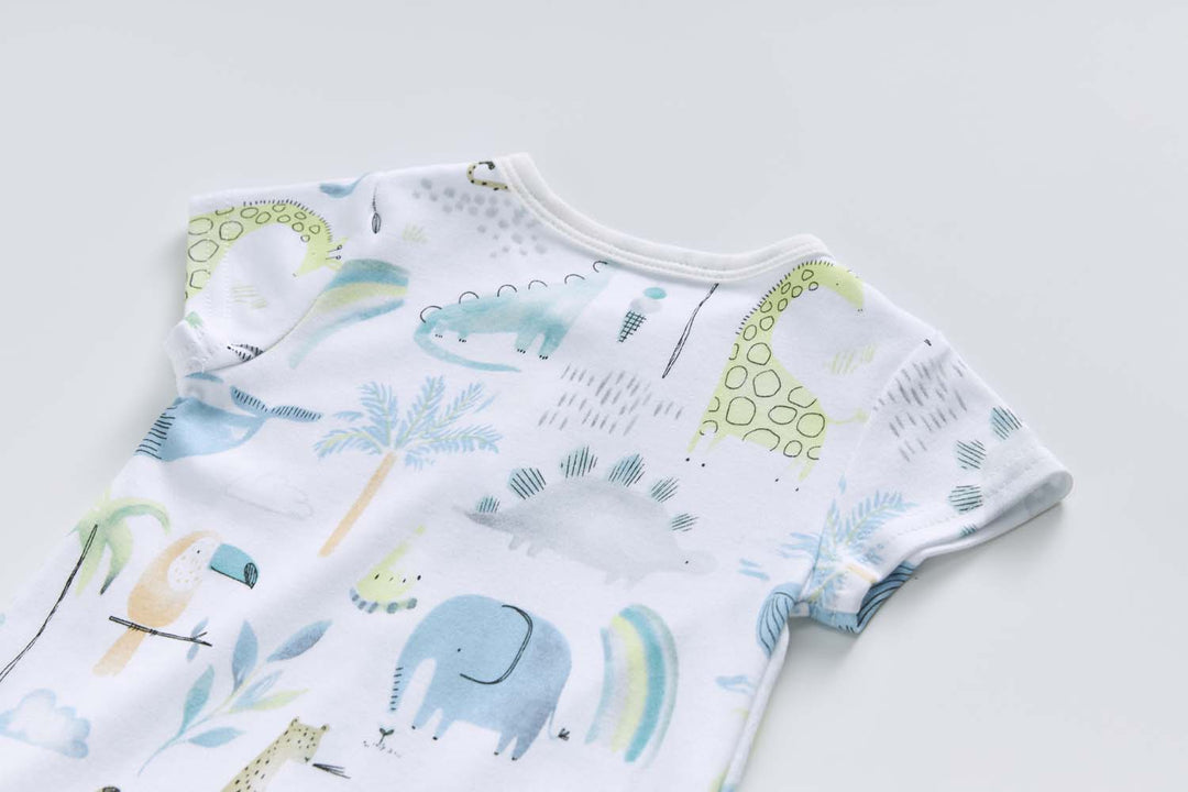 Baby Boy Giraffe Elephant Zebra Romper