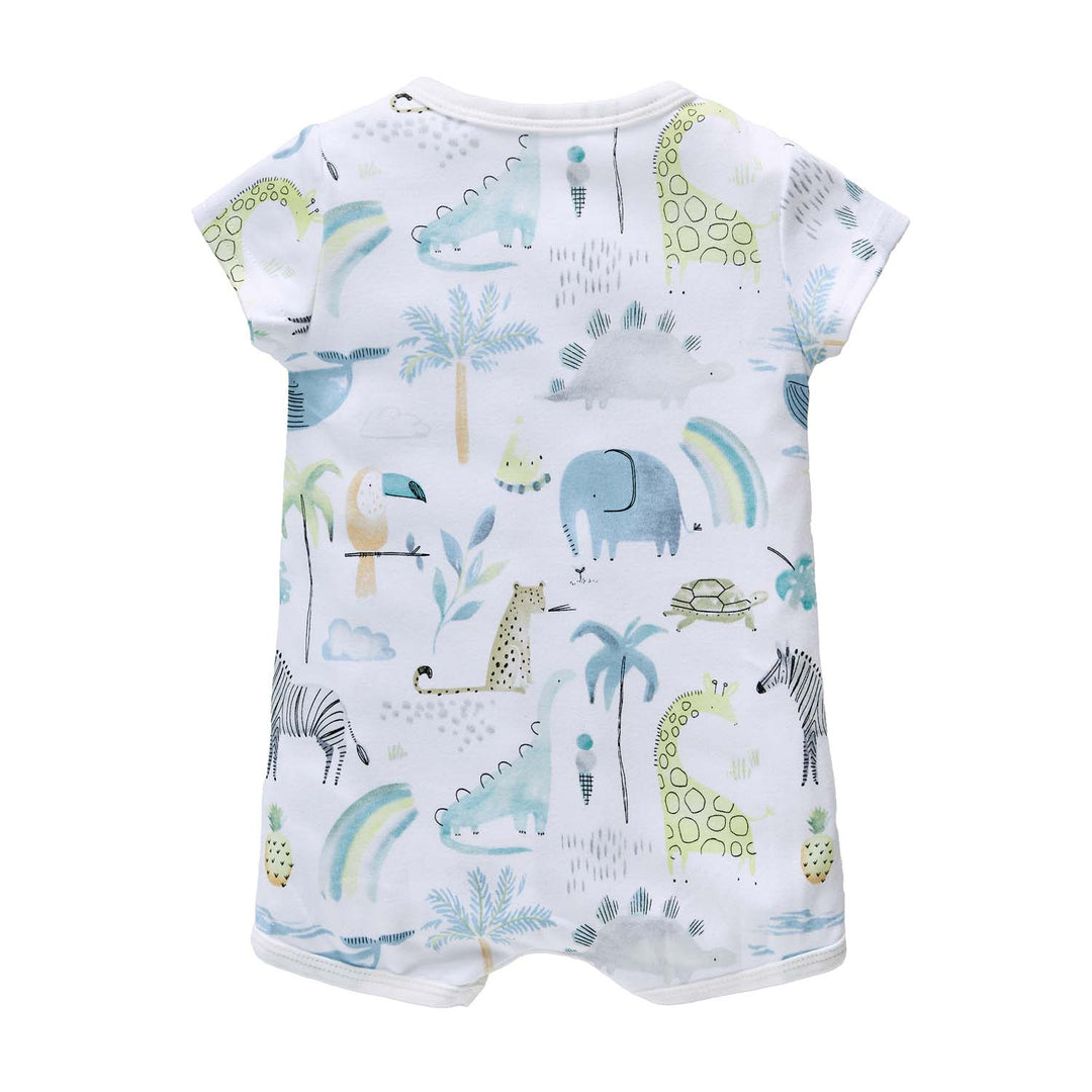 Baby Boy Giraffe Elephant Zebra Romper