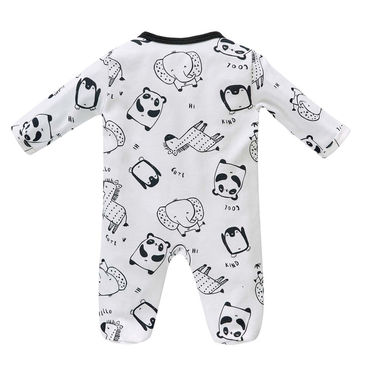 Baby Boy Cotton Sleepsuit Elephant Panda Giraffe Two Way Zipper All In One Jumpsuit