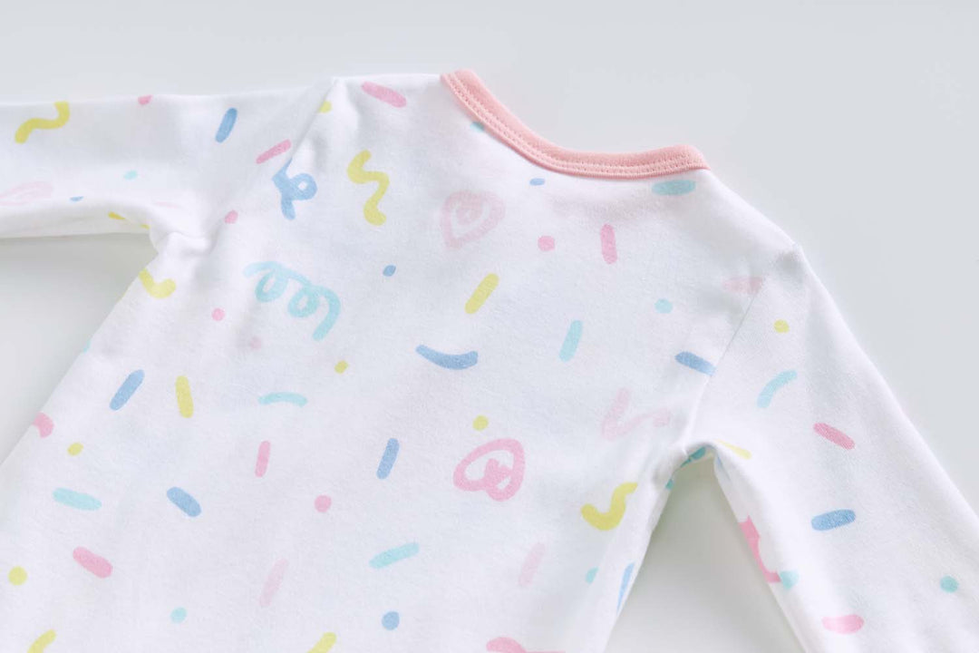 Baby Cotton Sleepsuit Colorful Sprinkles Two Way Zipper All In One Jumpsuit Feet Cover