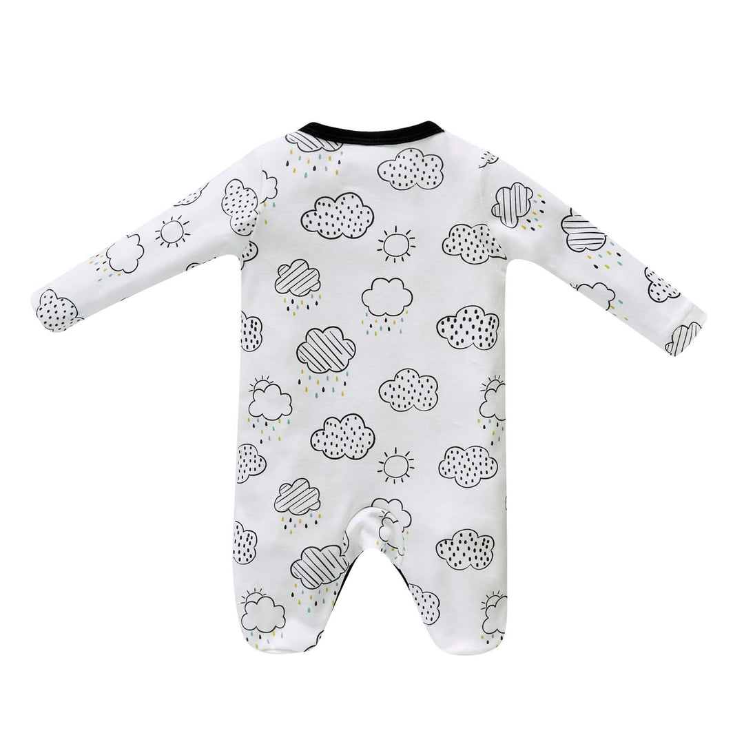 Baby Boy Cotton Sleepsuit Rainbow n Clouds All In One Jumpsuit