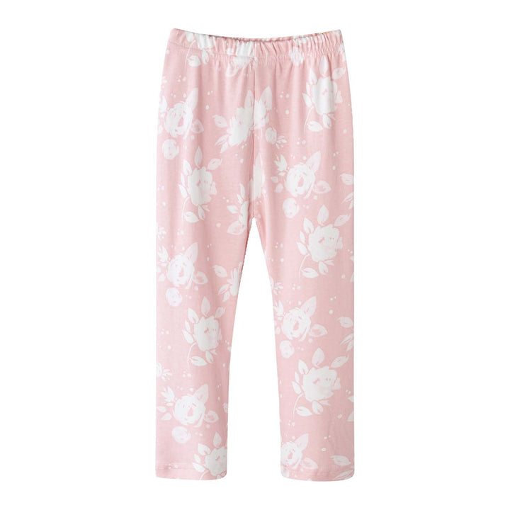 Baby Kids Pajamas Pink w White Flowers Top n Pants Set