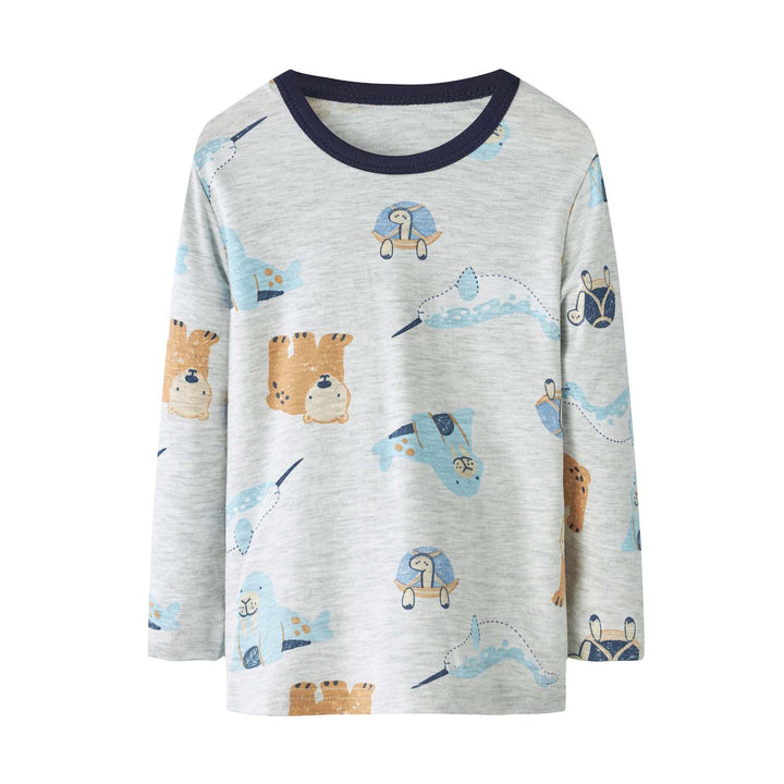 Baby Kids Pajamas Sea Animals Top n Pants Set