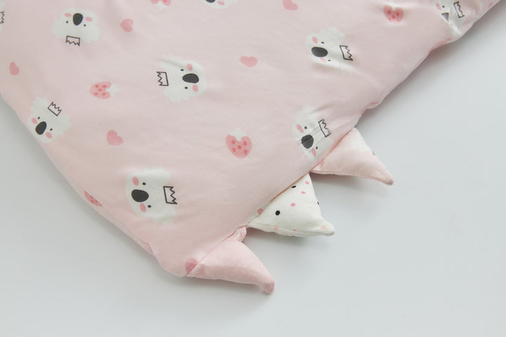 Baby Kids Bamboo Pillow Case Baby Bed-Time Hug Pillow Jumbo Pillow w Teething Tag Pink w White Koalas - Little Kooma