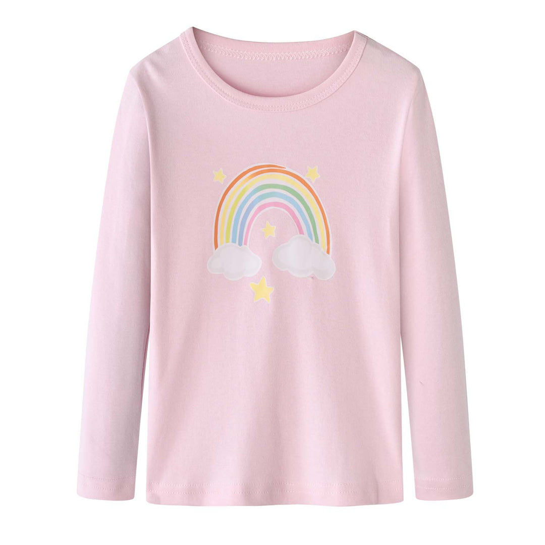 Baby Kids Pajamas Pink Rainbow Top n Pants Set