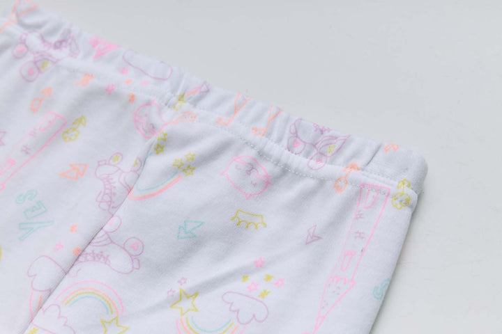 Baby Kids Pajamas Pink Rainbow Top n Pants Set