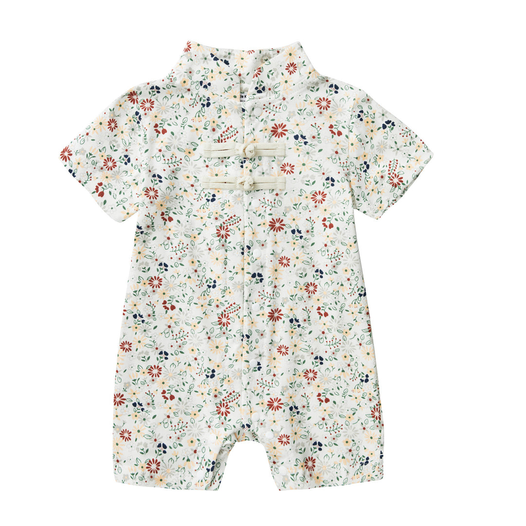 Blossom Harmony Collection Baby Boy Beige Little Flower Cheongsam Romper Family Wear 0801 - Little Kooma