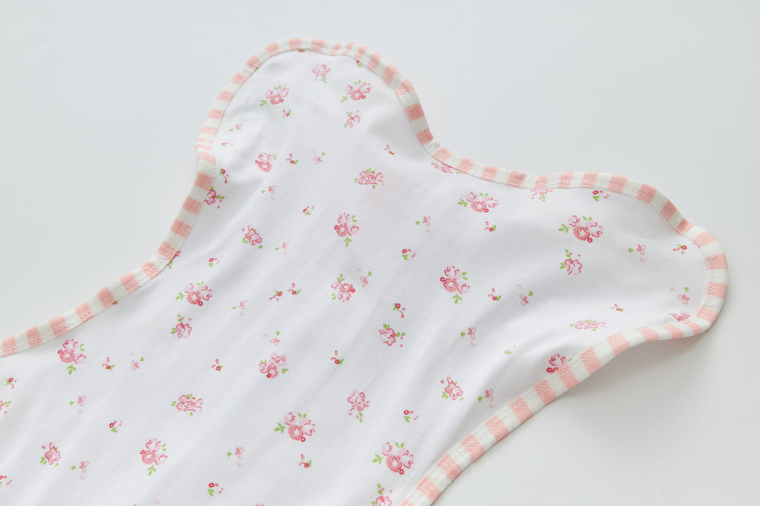 Infant Transition Swaddle w Arm Freedom 2-Way Zipper Roses - Little Kooma