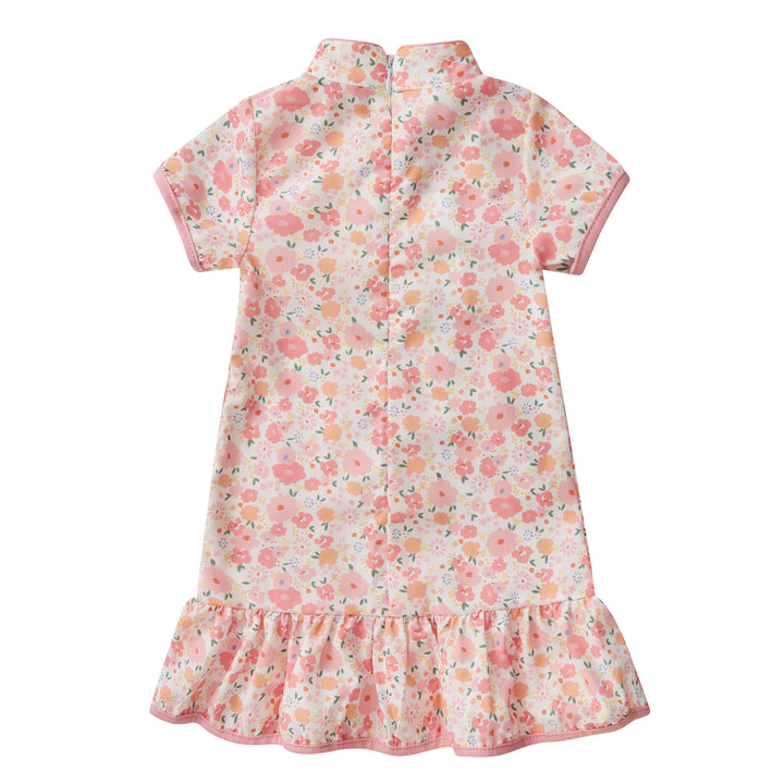 Baby Girl Pink Floral Cheongsam Dress 0820X - Little Kooma