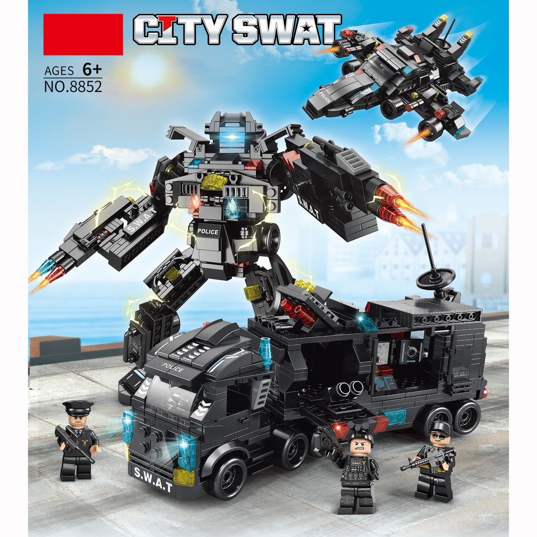 Kids Building Blocks 585 pcs City Swat - Little Kooma