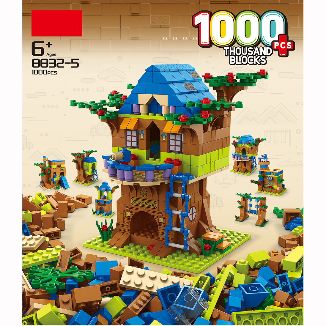 Kids 1000 Pcs Building Blocks Tree House