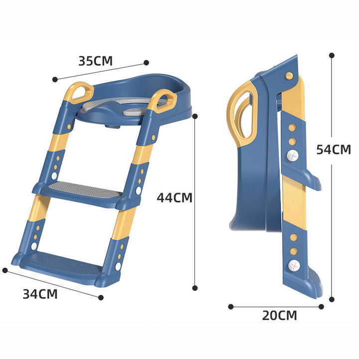 Baby Toddler Kids Boy Girl Standard Potty Training Seat with Ladder Toilet Seat with Step Stools Non-Slip Potty Chair with Splash Guard and Handles - Little Kooma
