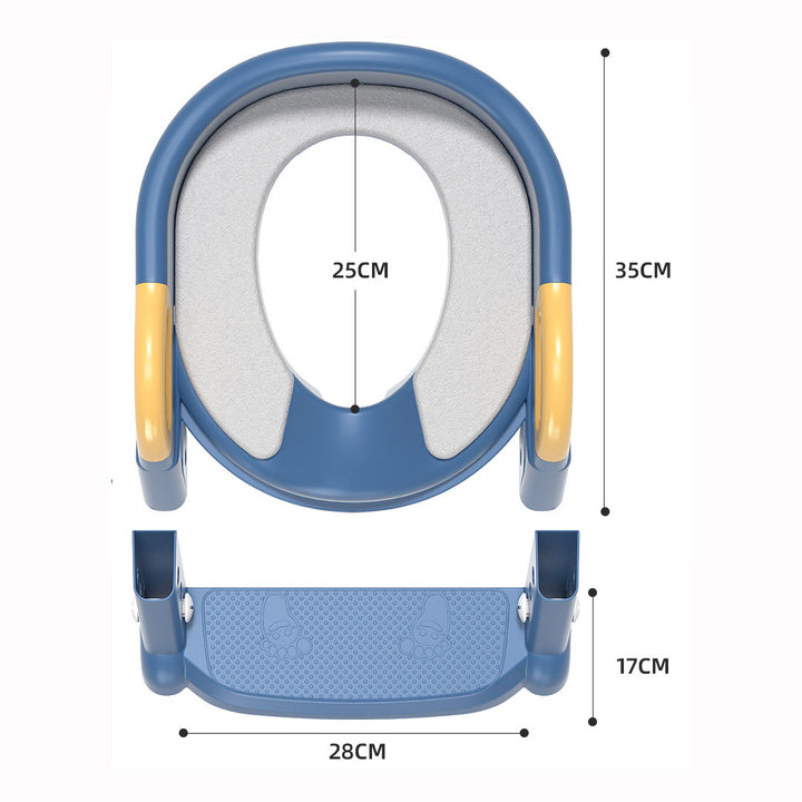 Baby Toddler Kids Boy Girl Standard Potty Training Seat with Ladder Toilet Seat with Step Stools Non-Slip Potty Chair with Splash Guard and Handles - Little Kooma