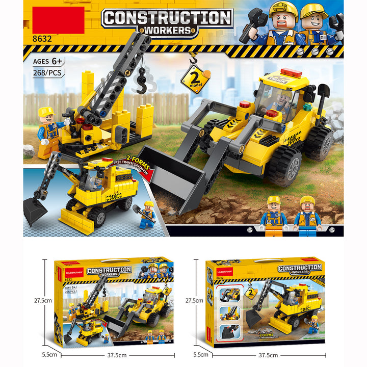 Kids Building Blocks 268 pcs Transformer Hydraulic Mining Vehicle - Little Kooma