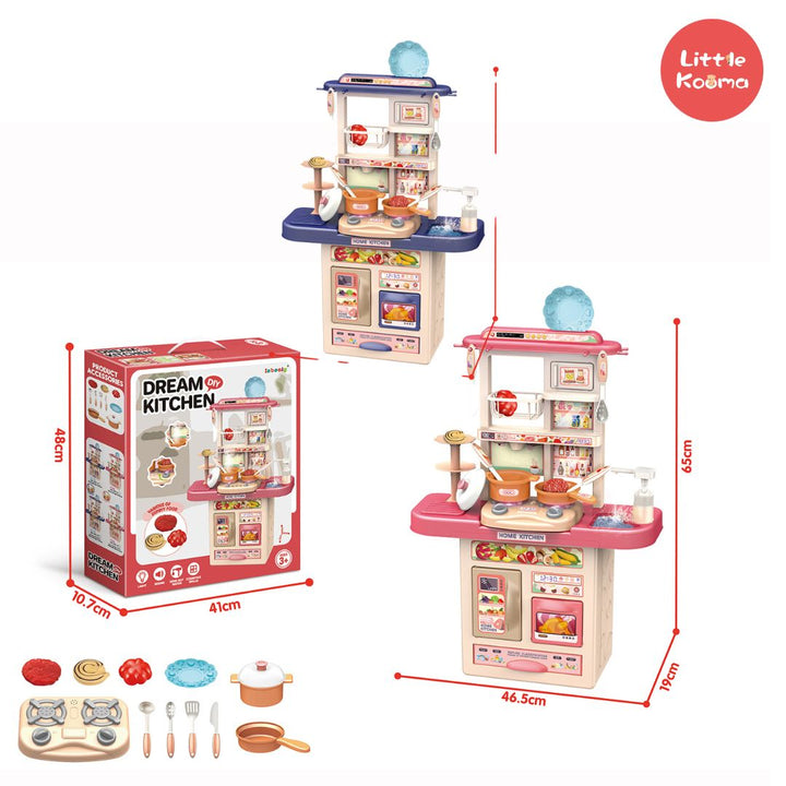 Baby Toddler Kids' Dream Kitchen Toy Stove Kitchen Basin Pretend Play Sound & Light Dining Table - Little Kooma