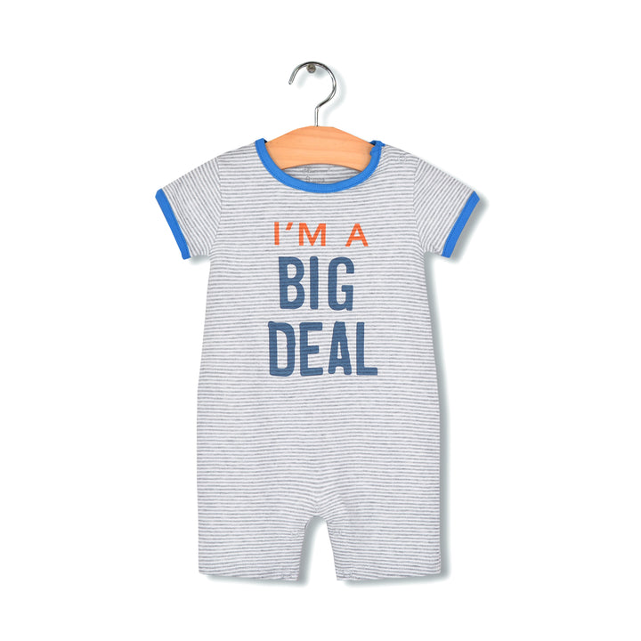 Baby Boy Grey Romper w I'm a Big Deal - Little Kooma