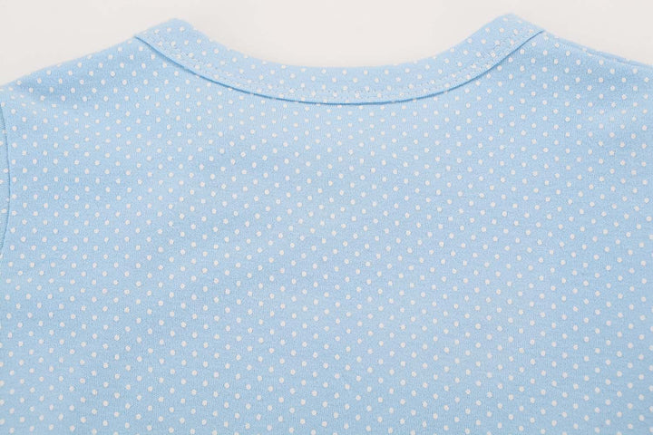 Baby Blue w White Dots Mummy Is Beautiful Jumpsuit All In One - Little Kooma