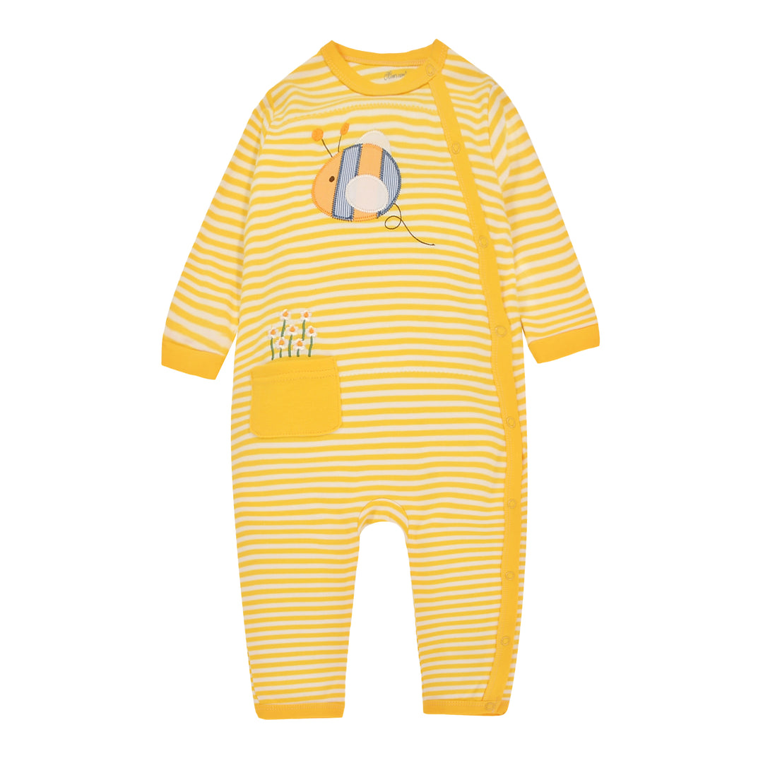 Baby Yellow Stripes Bee Jumpsuit All In One - Little Kooma