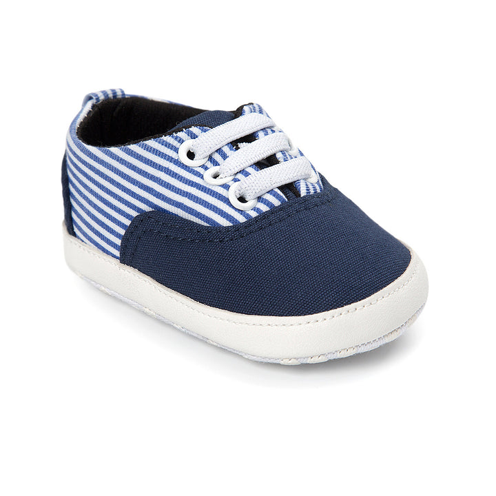 Baby Boy Denim Checker Block Canvas Shoes Sneaker - Little Kooma