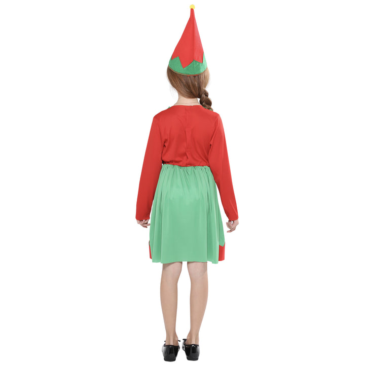 Kids Christmas Outfit Christmas Elf Red n Green Dress Set - Little Kooma