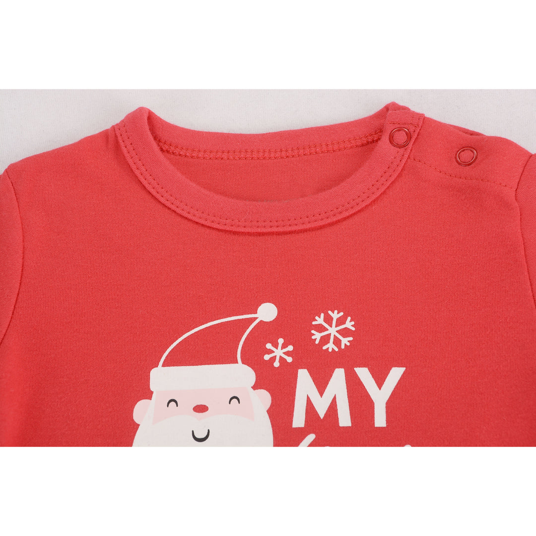 Baby Christmas Outfit My First Christmas Long Sleeve Bodysuit n Pants Two Piece Set - Little Kooma