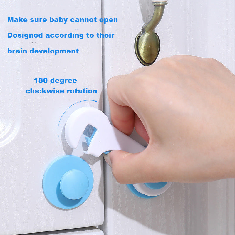 Baby Kids Drill Free Furniture Cabinet Cupboard Drawer Fridge Safety Lock 3M Adhesives Cabinet Latches - Little Kooma