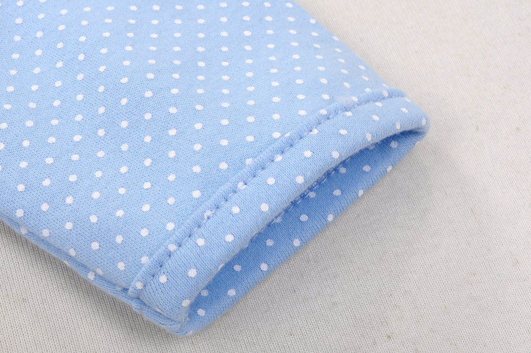 Baby Blue w White Dots Little Puppy Jumpsuit All In One - Little Kooma