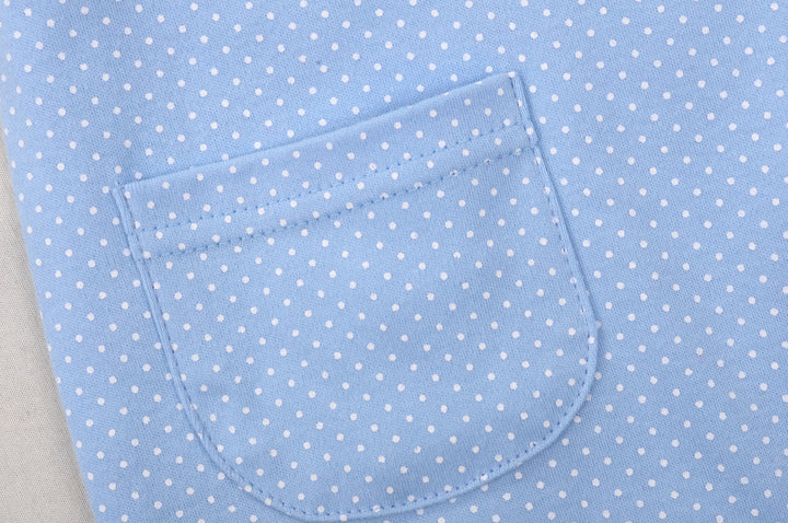 Baby Blue w White Dots Little Puppy Jumpsuit All In One - Little Kooma