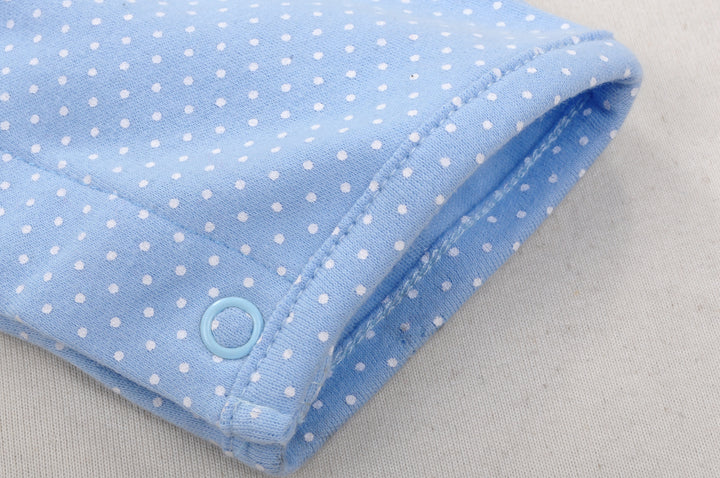 Baby Blue w White Dots Little Puppy Jumpsuit All In One - Little Kooma