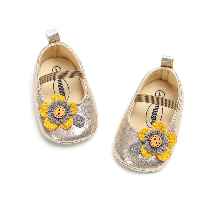 Baby Girl Glitter Flats Sunflower - 0912 - Little Kooma