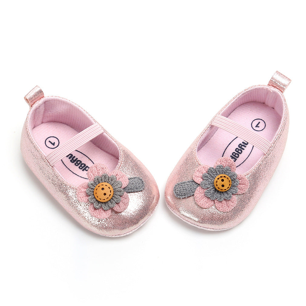 Baby Girl Glitter Flats Sunflower - 0912 - Little Kooma