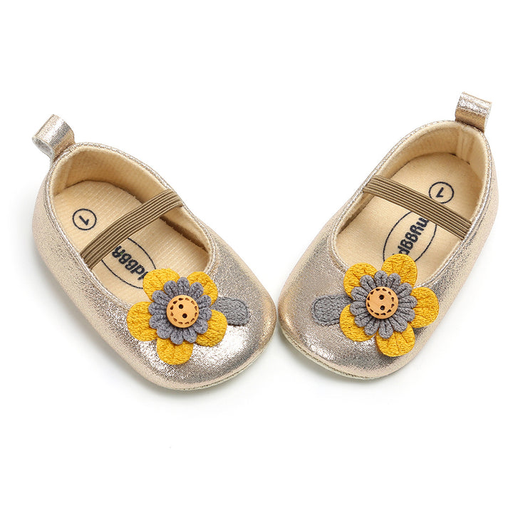 Baby Girl Glitter Flats Sunflower - 0912 - Little Kooma