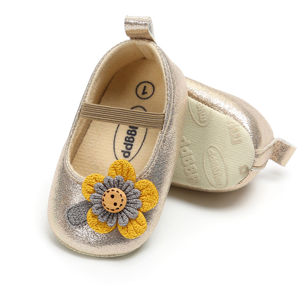 Baby Girl Glitter Flats Sunflower - 0912 - Little Kooma