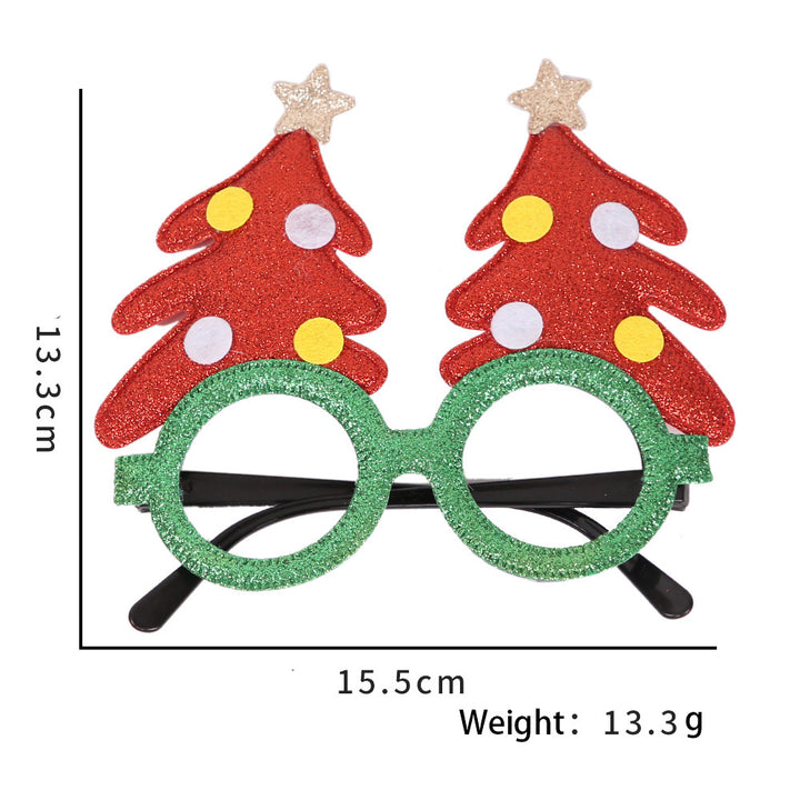 Christmas Holiday Glasses Glitter Glasses Frames Christmas Parties Accessories Photo Booth (One Size Fits All) - Little Kooma