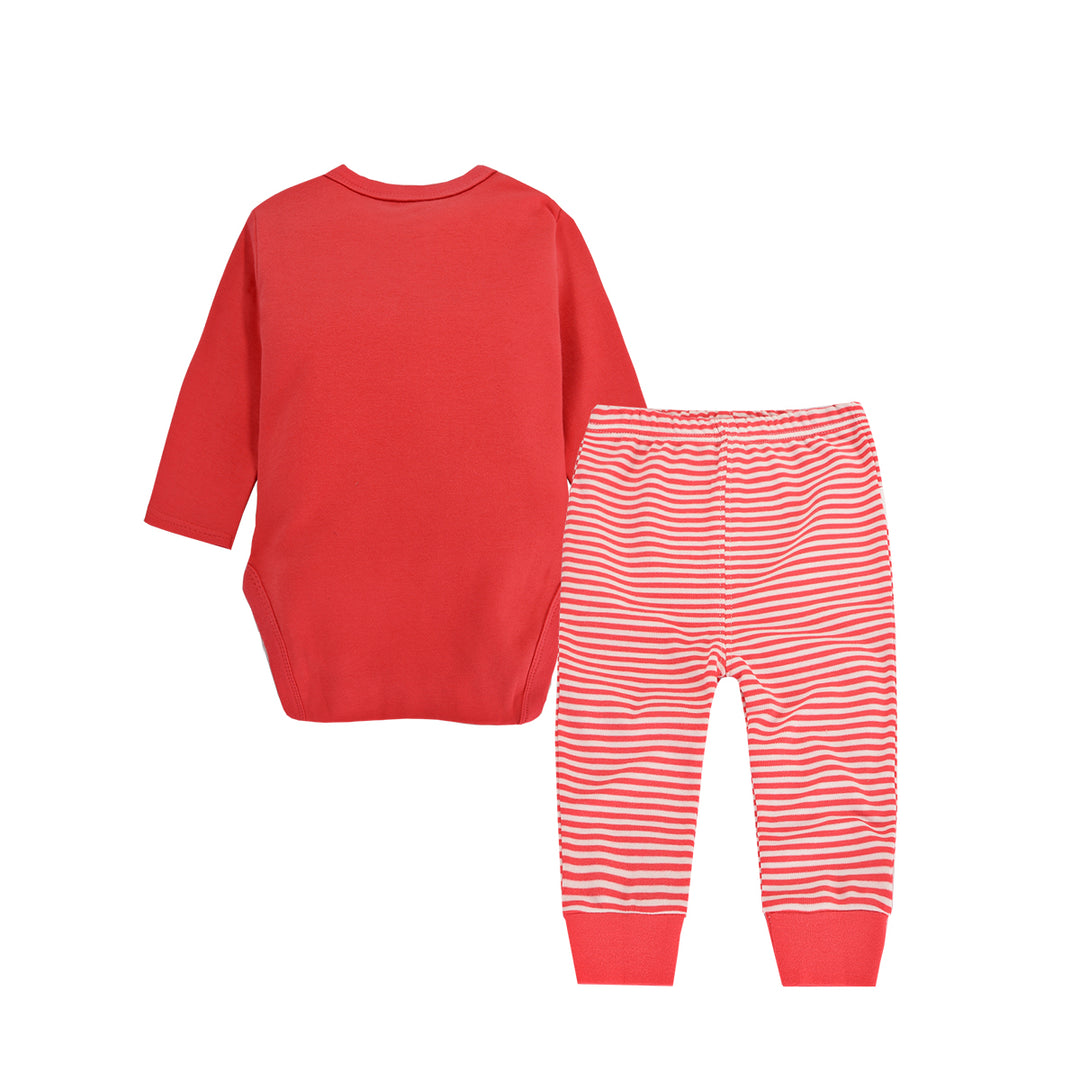 Baby Christmas Outfit My First Christmas Long Sleeve Bodysuit n Pants Two Piece Set - Little Kooma