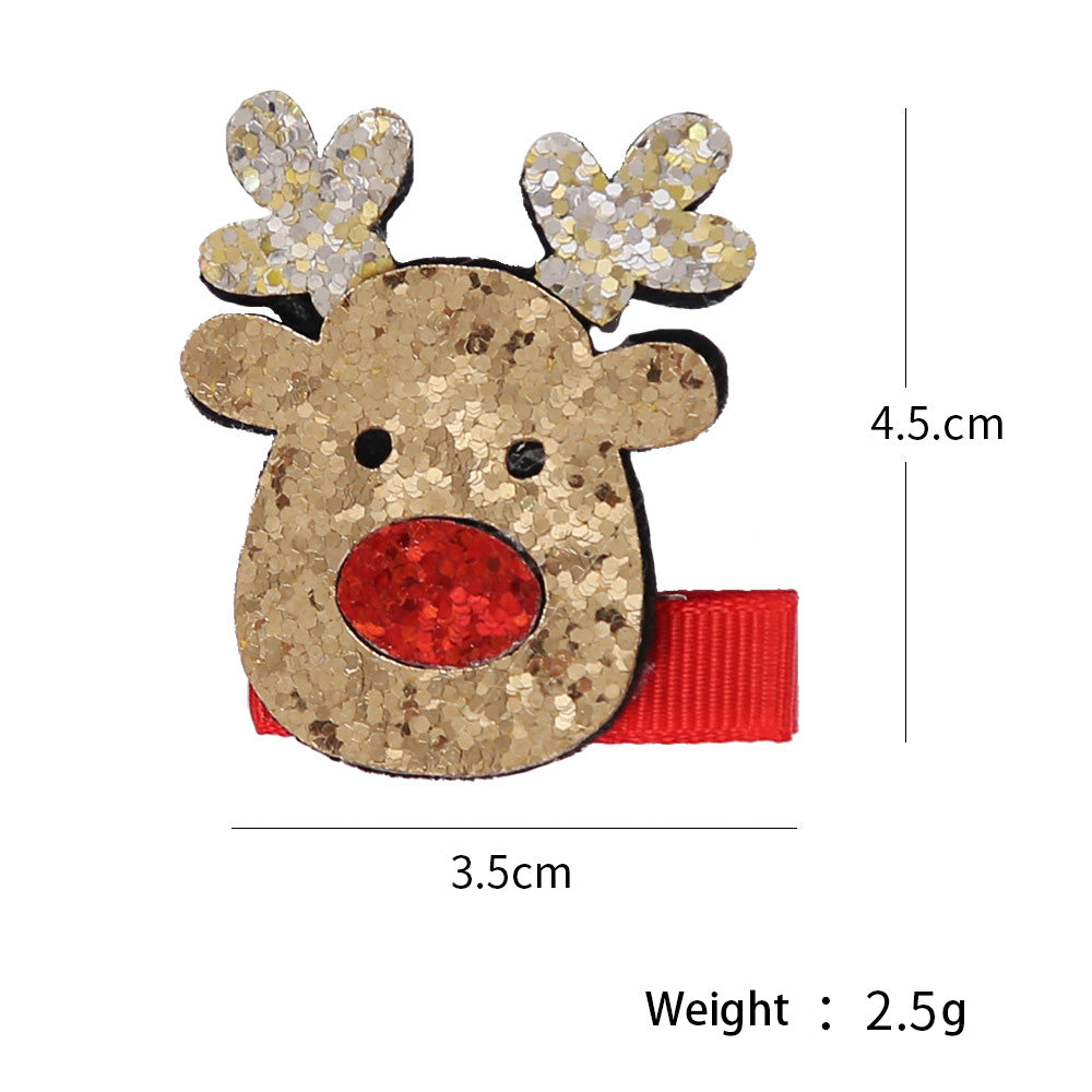 Girl's Christmas Holiday Glitter Hair Accessories Hair Clips - Little Kooma