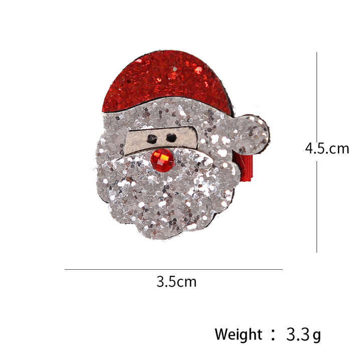 Girl's Christmas Holiday Glitter Hair Accessories Hair Clips - Little Kooma