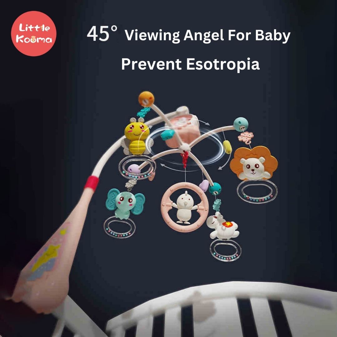 Baby Musical Crib Mobile with Night Lights and Rotation, Rattles, Comfort Toys for Newborn Infant Boys Girls Toddles - Little Kooma