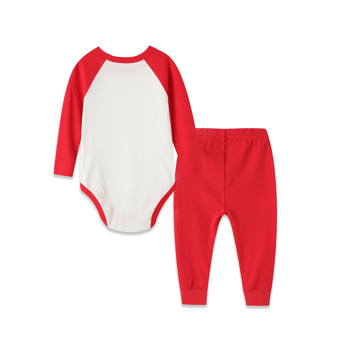 Baby Christmas Outfit Merry Christmas Santa Long Sleeve Bodysuit n Pants Two Piece Set - Little Kooma