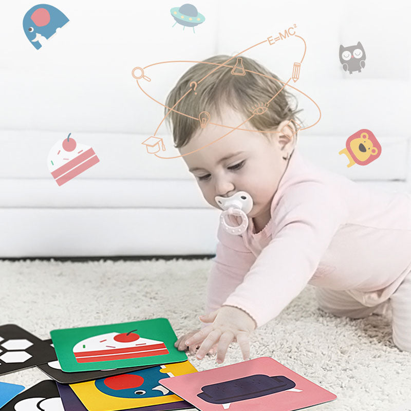 Baby Visual Stimulus Cards Early Education Card Visual Card Color Card Four Packs - Little Kooma