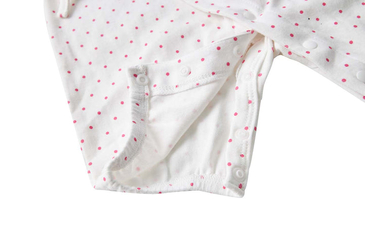 Baby Girl Kimono Romper White w Pink Dots Big Smiles for Mummy - Little Kooma