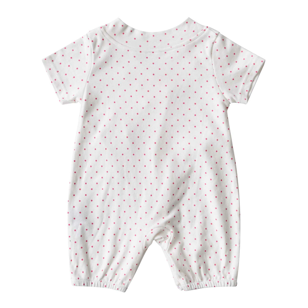 Baby Girl Kimono Romper White w Pink Dots Big Smiles for Mummy - Little Kooma