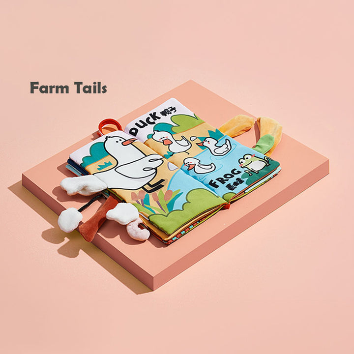 Babycare Funny Animal Tails Book Baby Cloth Book Early Educational Toys BPA Free for Kids - Little Kooma